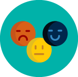 sad face, neutral face, happy face