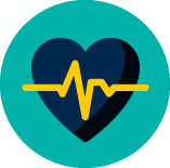 Heart with electrocardiogram